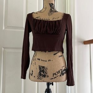 Long Sleeve Rouched Front Shirt